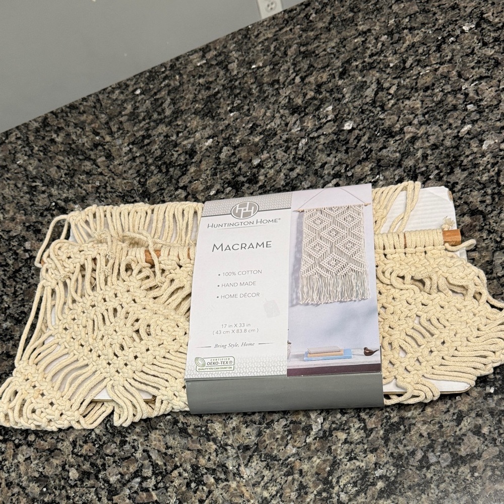 Huntington Home Cream Macrame Decor NWT